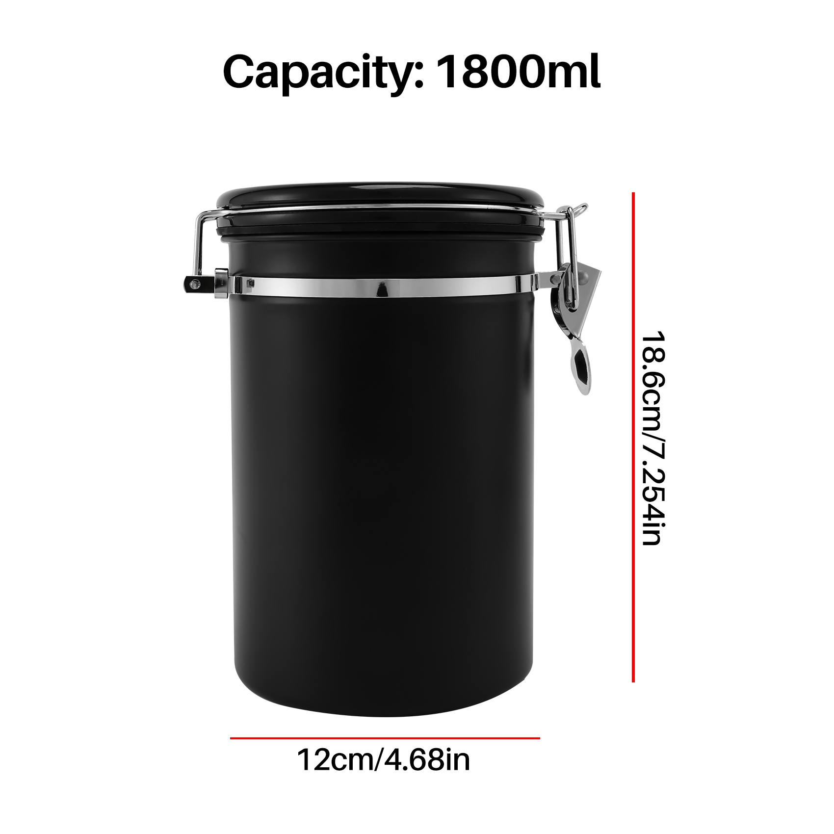 Stainless Steel Airtight Coffee Bean Storage Container with Scoop. 