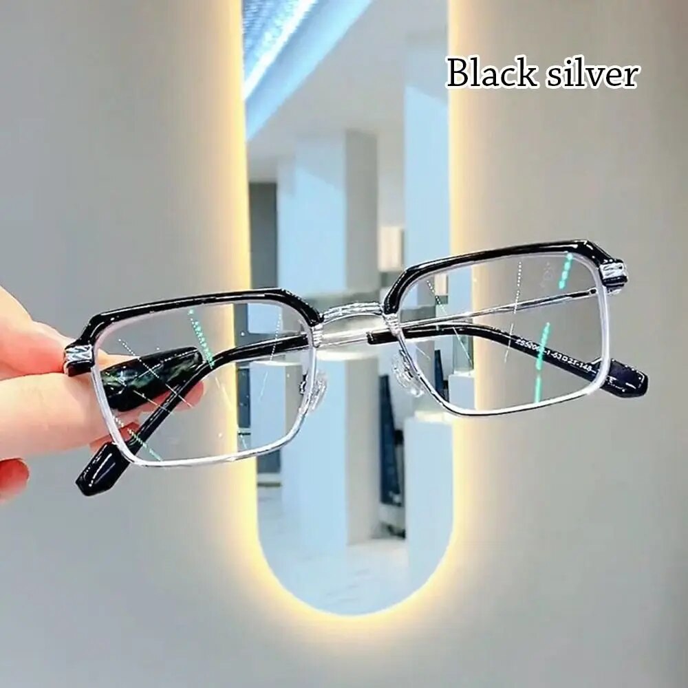 NEW Double Bridge Square Anti-blue Light Glasses Women Men Vintage Transparent Computer Glasses Oversize Frame Eyeglasses 1PC. 