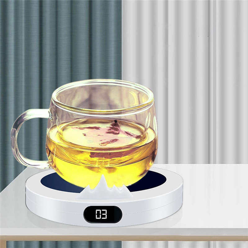 Portable USB Heating Cup Warmer 3-Gear Coffee Mug Warmers 10W Fast Heating Temperature Control 8H Auto Shutdown-Black. 