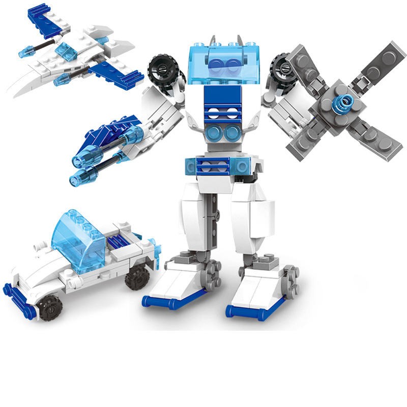 The DynaSky Wasp Sports Car Transforming Robot Building Blocks are compatible with LEGO small particles DIY children's intellectual toys. 