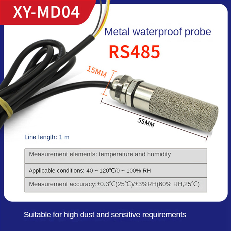 2X DC5-28V RS485 Temperature and Humidity Transmitter Modbus XY-MD03 Collector Temperature and Humidity -Metal. 