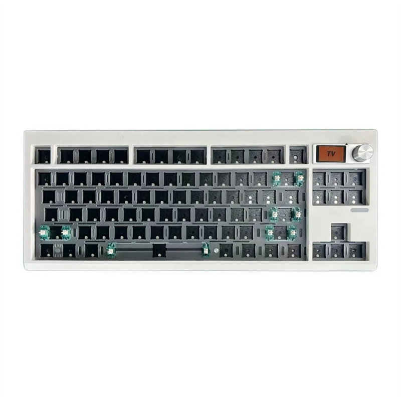 GMK87 Mechanical Keyboard KIT with Display Screen RGB Backlit Gasket Structure Gaming Hot Swap Keyboard Black. 