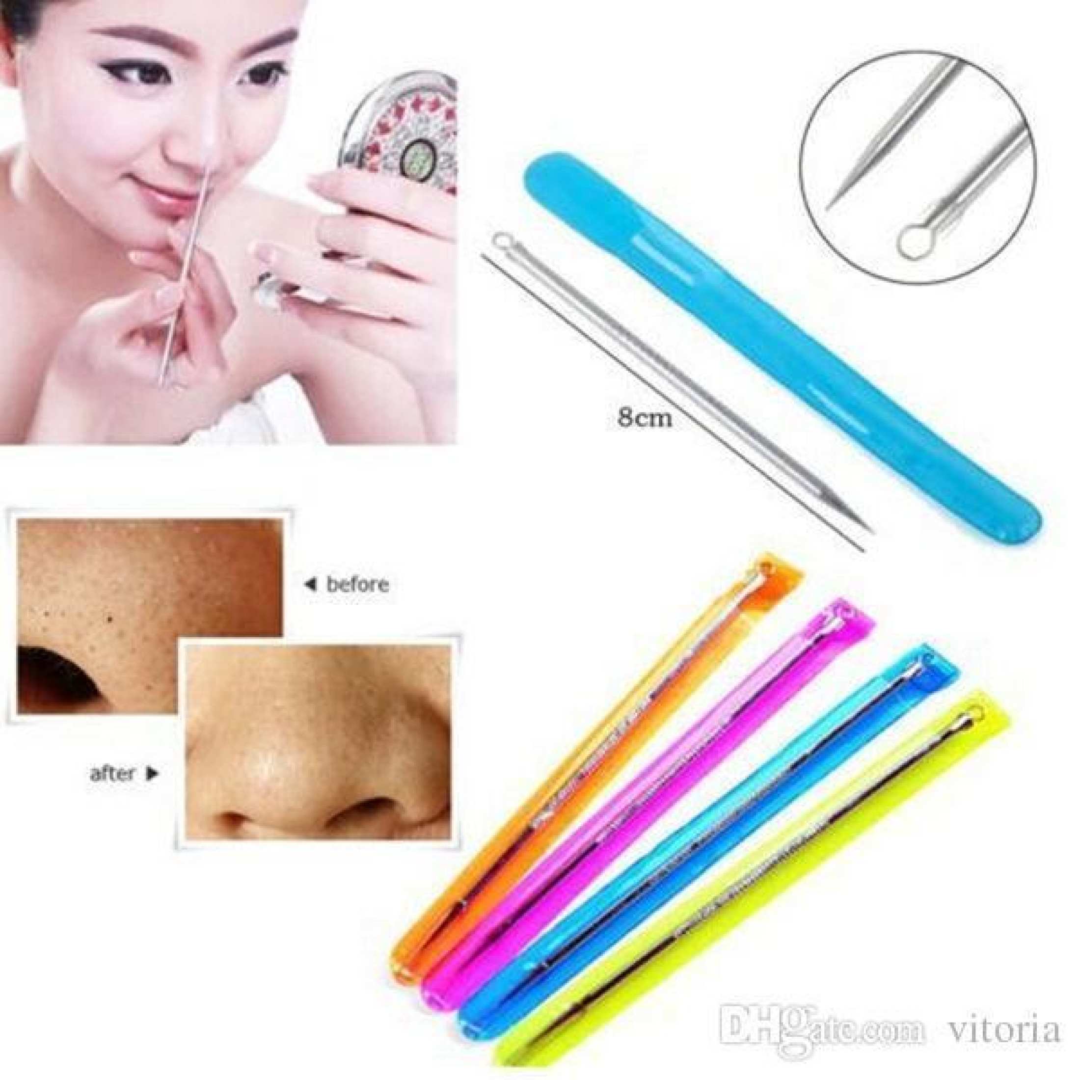 Blackhead Remover Tool Acne Pimple Spot Extractor Pin - Silver.. 