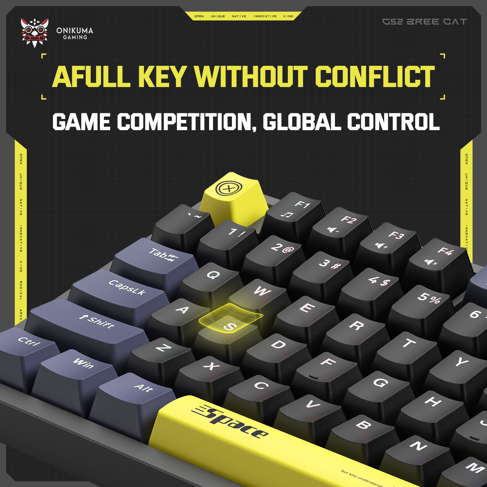Onikuma G52 Gaming Mechanical Keyboard RGB. 