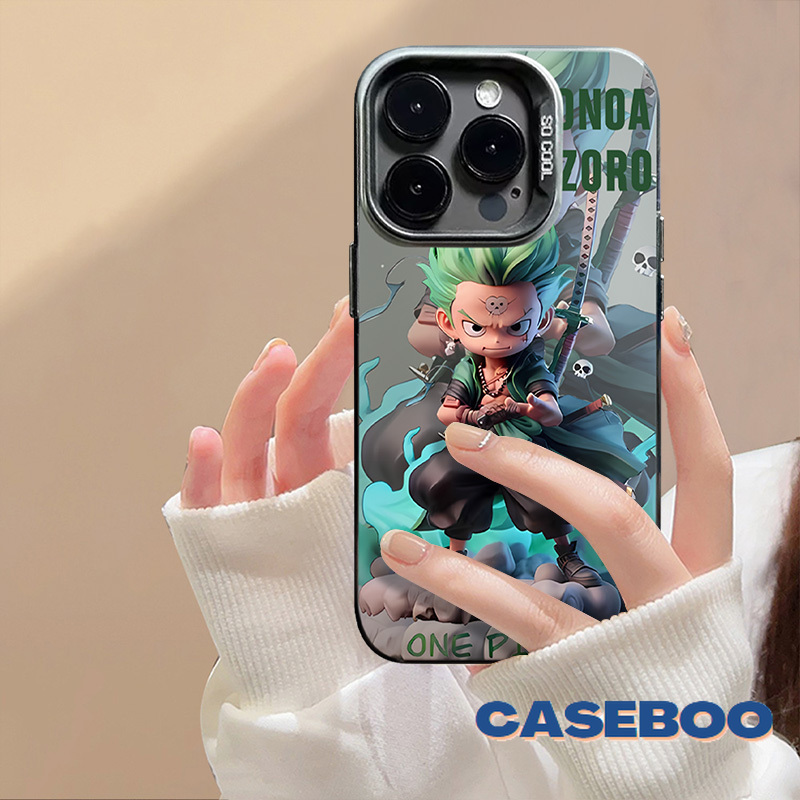 Fashion Brand One Piece Cool Luffy Zoro Graffiti Case for Redmi 9C 9A 10C 9T 9 10 12 12C 10A 13C A1 Note 13 9 10s 12 8 10 11 11s Pro Poco C65 C55 M3 M6 Pro Plating Metal Lens Cover. 
