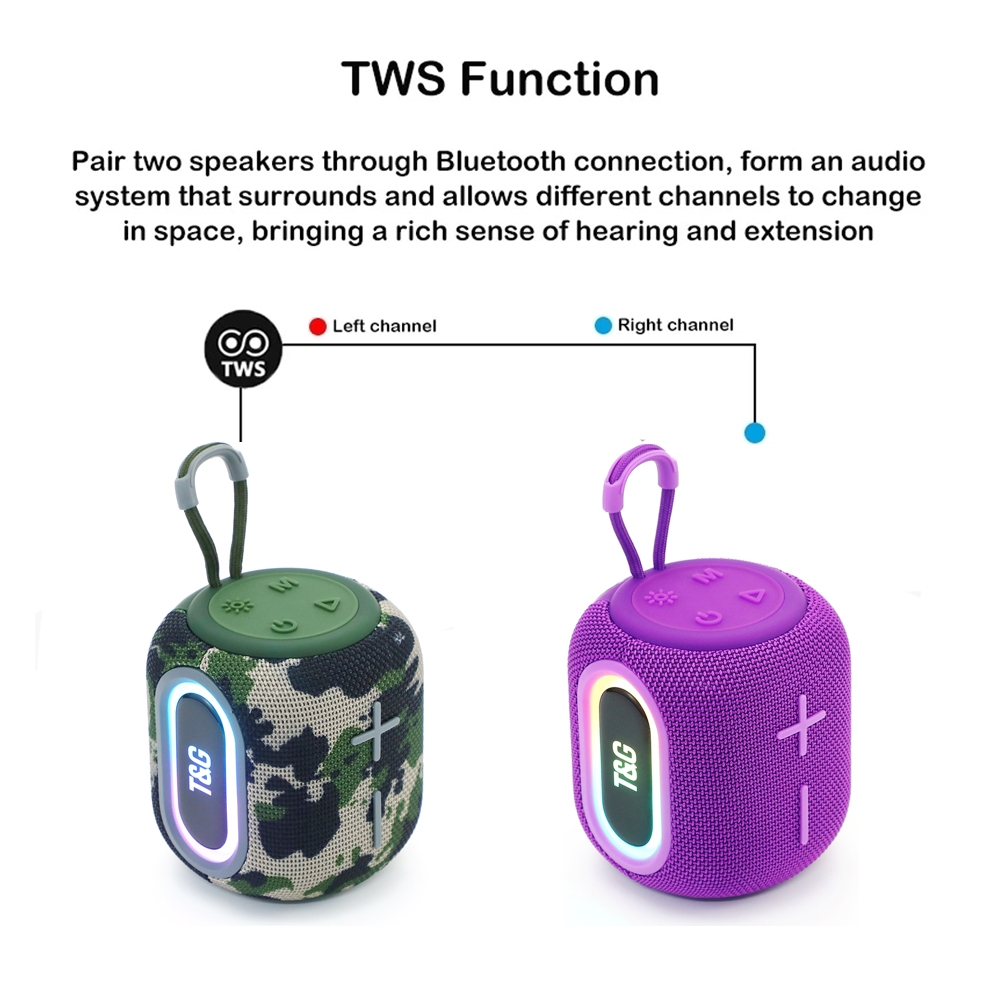 T&G TG664 LED Portable Subwoofer Wireless Bluetooth Speaker. 