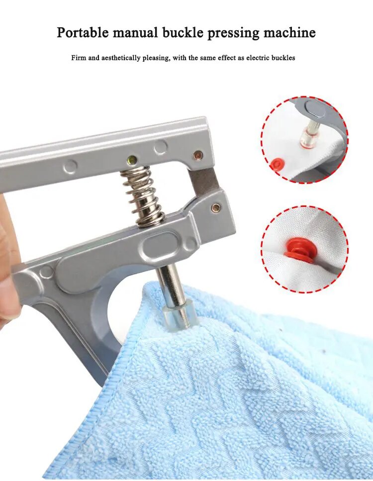 Portable Manual Crimping Machine Sewing Buttons Snap Button Hand Press Pliers Snaps for Clothes Strong and Beautiful Kit DIY. 