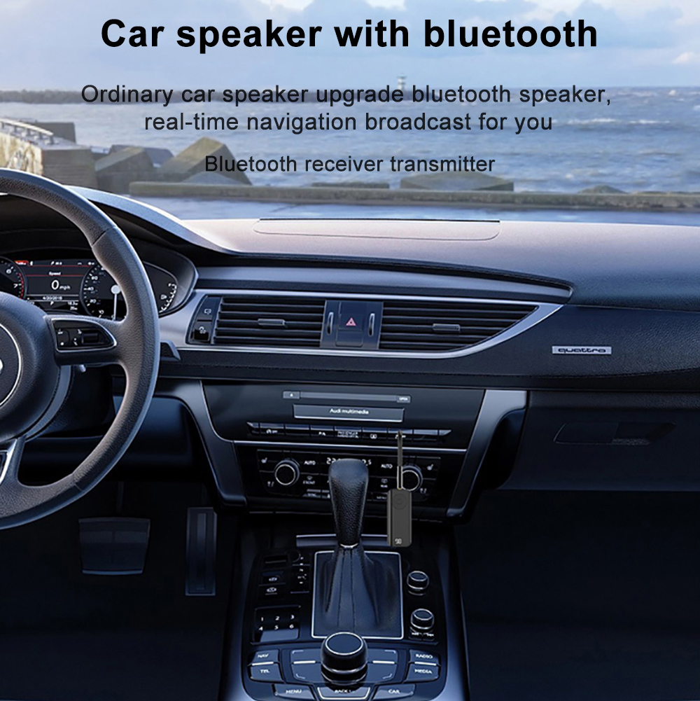 LED Display 2 in 1 Bluetooth Wireless Adapter BT 5.3 Receiver Transmitter RX TX With TF Card Stereo 3.5mm AUX Audio Player. 