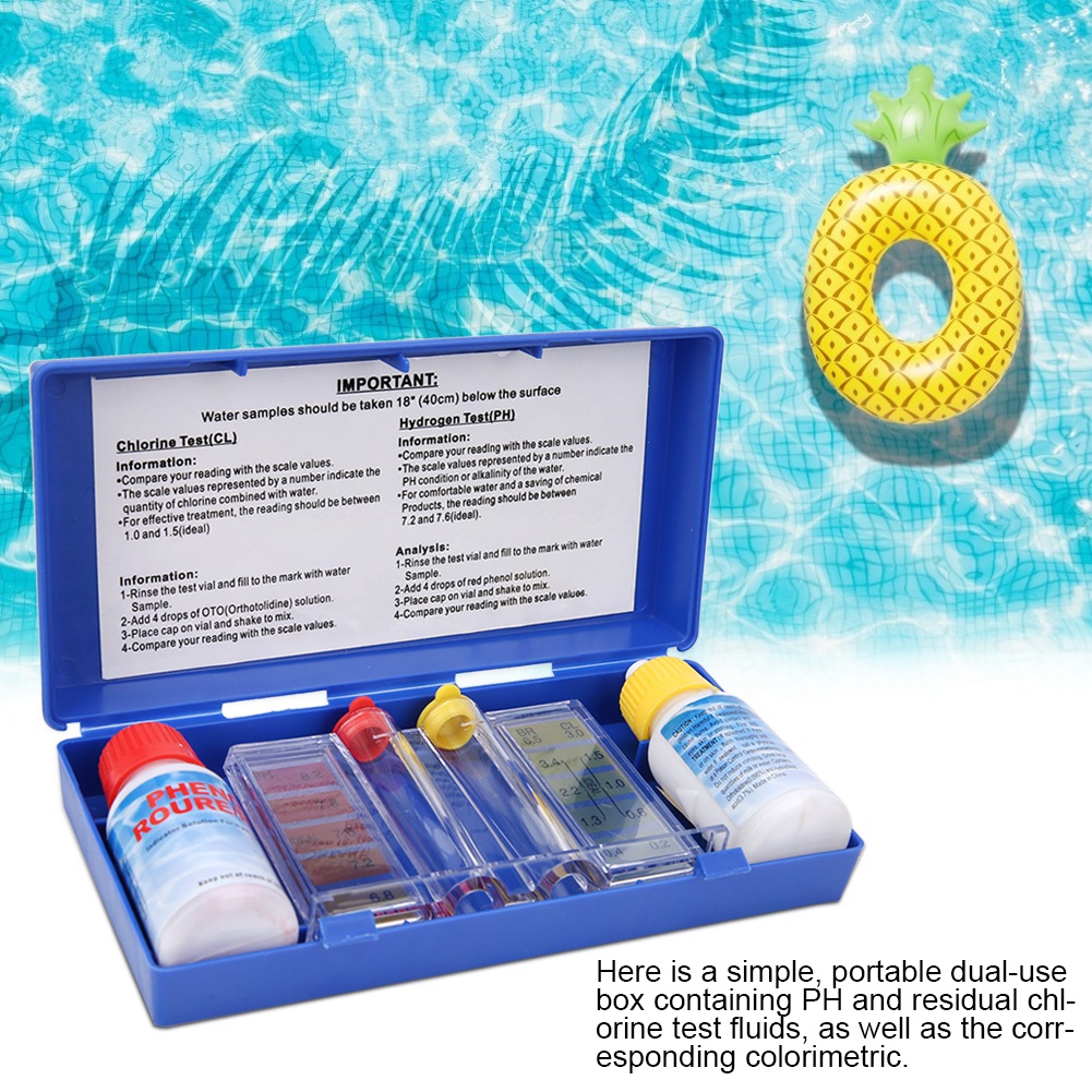 PH Chlorine Water Quality Test Kit Swimming Pool Tester Water Testing Box. 