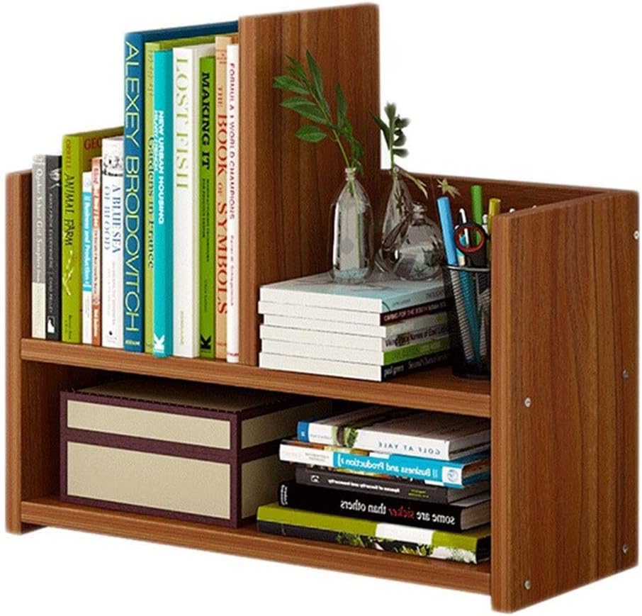DLANDZ Standing Bookshelf Desktop Bookshelf Small Bookshelf, File Shelf, Office Bookshelf Small Bookcase, Storage Organizer Display Shelf Rack Multi-Functional. 