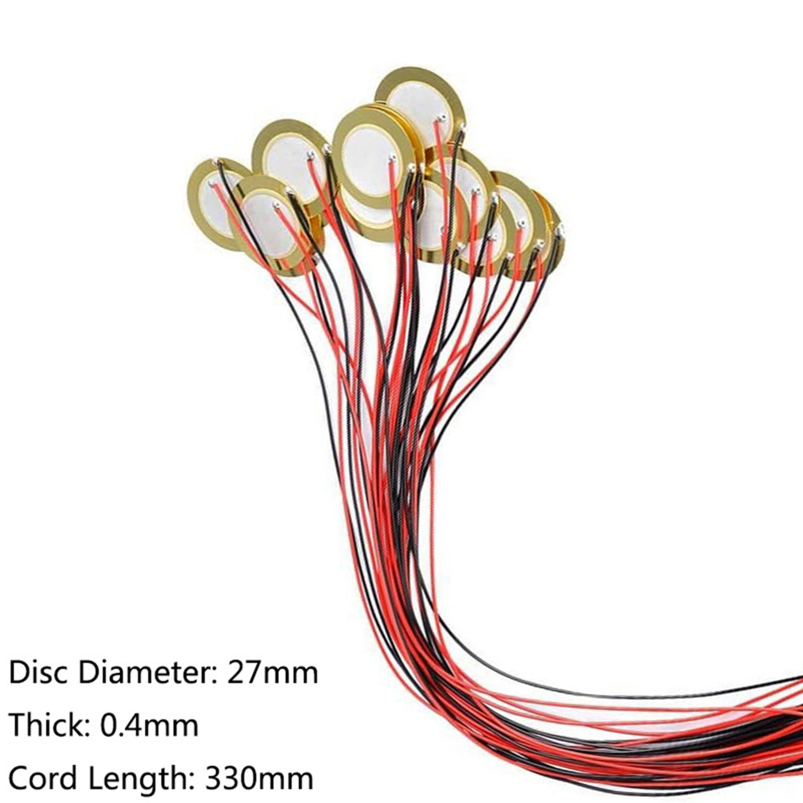 20Pcs 27mm Piezo Discs with 3.81 Leads Mic Drum Trigger