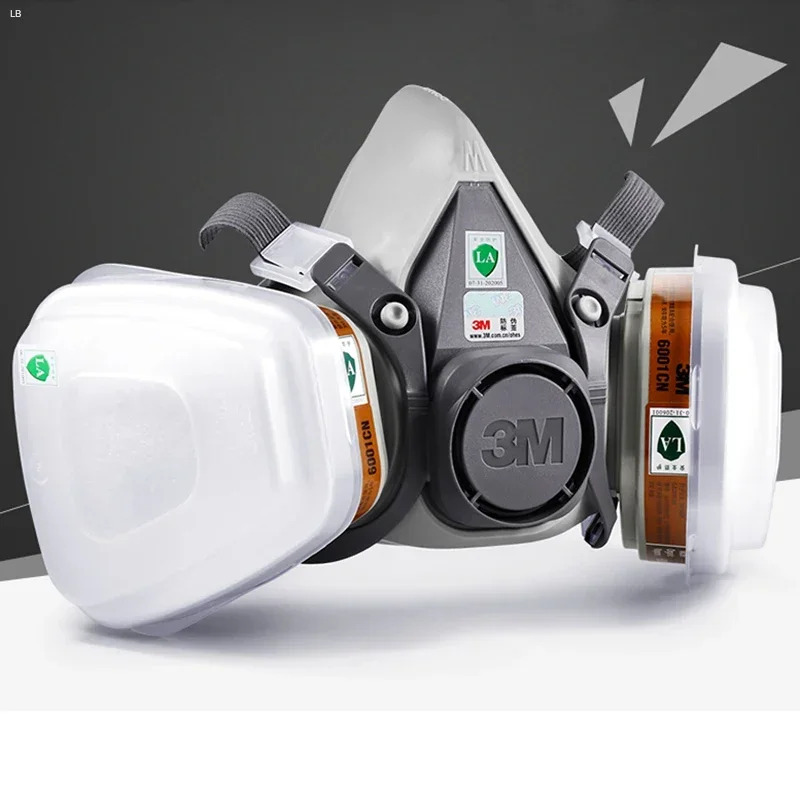 3M 6200 Gas Mask Gas-Proof Half Face Mask Series Combination Matched with 6001/2091/5n11 Filters Chemical Organic Protection. 
