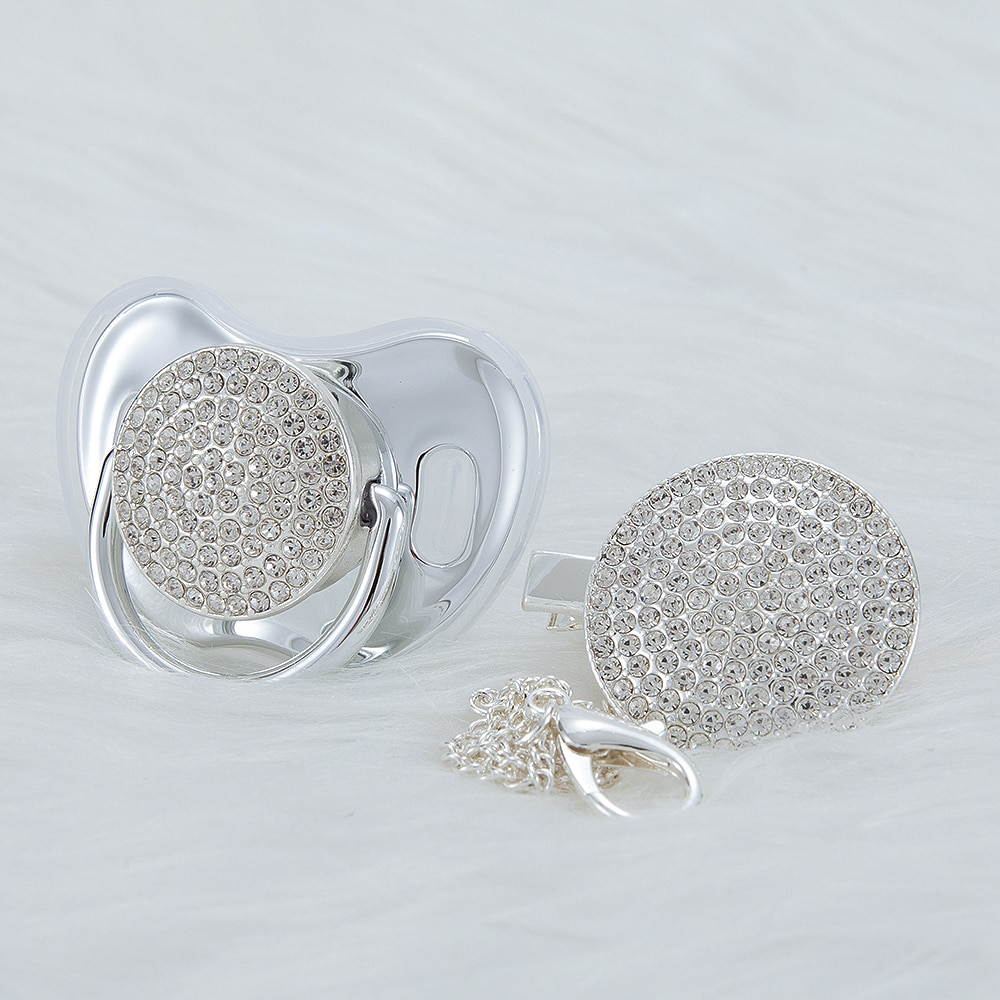 MIYOCAR SGS safe bling pacifier and pacifier clip BPA free dummy Luxury unique design pacifier AC-N. 