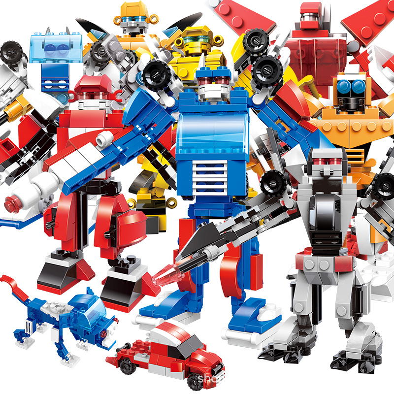 The DynaSky Wasp Sports Car Transforming Robot Building Blocks are compatible with LEGO small particles DIY children's intellectual toys. 