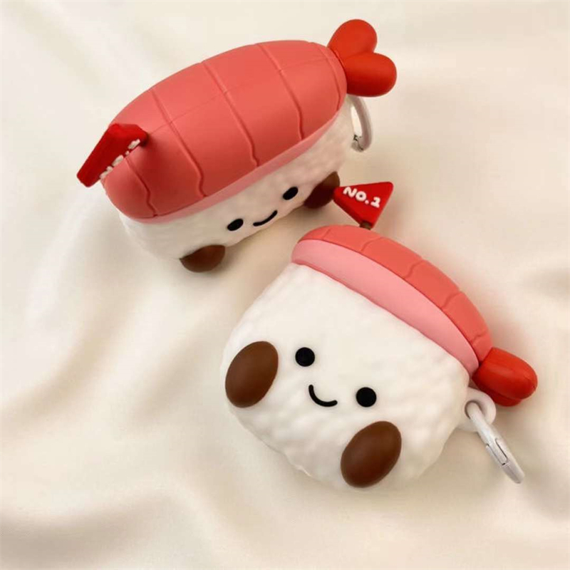 Cartoon cute 3D sushi puppy personalized case for airpods 1 2 airpod 3 Pro AirPods Pro2 girly soft cover. 