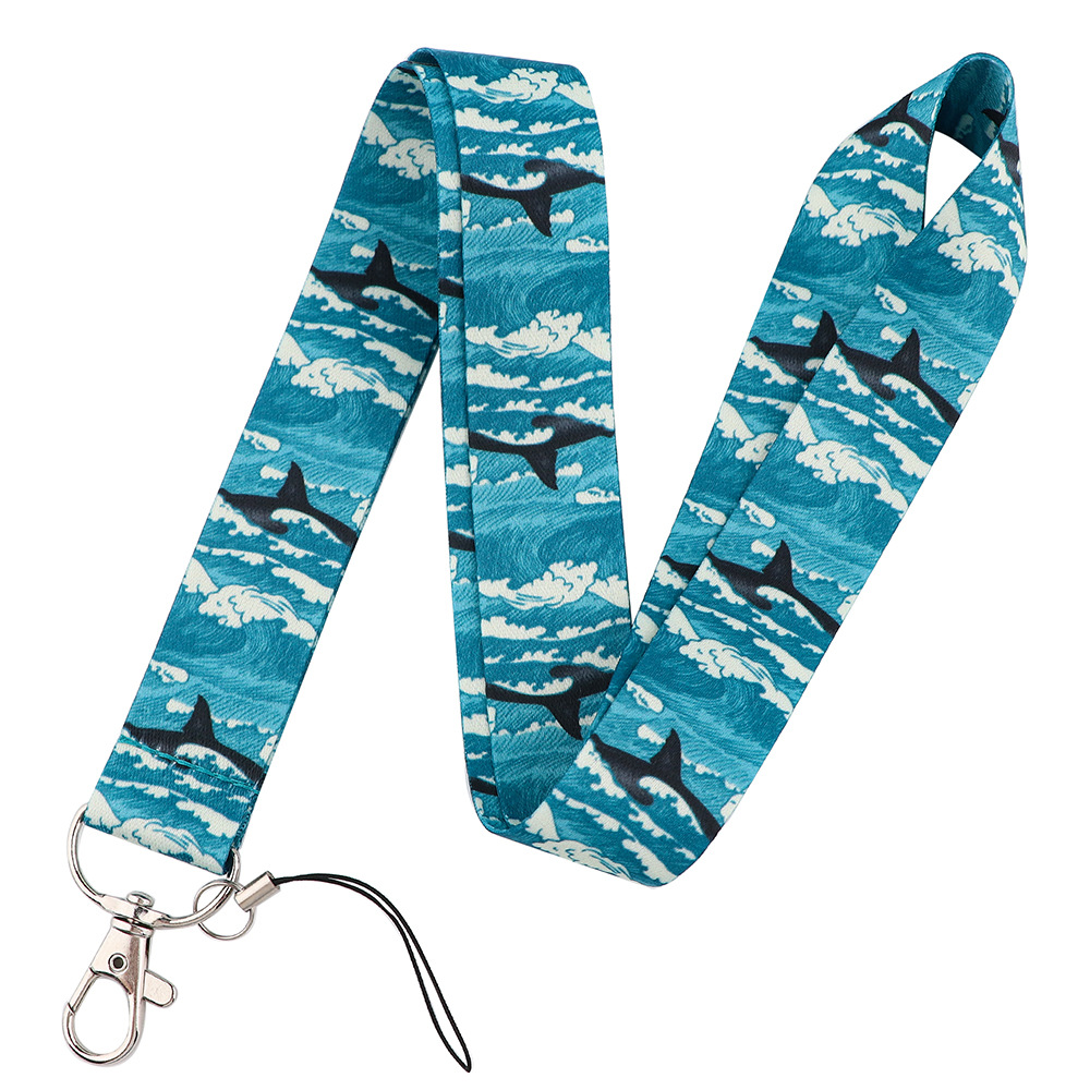 Shark Whale Cartoon Mobile Phone Lanyard Marine Animal ID Camera U Disk Tag Halterneck Key Chain Sling