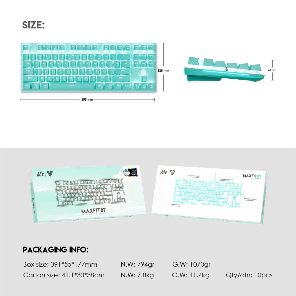 FANTECH MK856 MAXFIT87 RGB MECHANICAL KEYBOARD. 