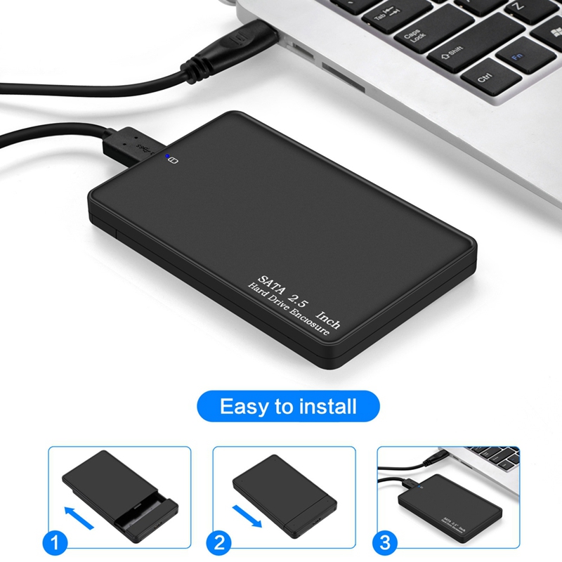 2.5 Inch Hard Drive Case USB 3.0 SATA HDD SSD Enclosure External Hard Drive Disk Box Supports 2TB Hard Drive Box. 