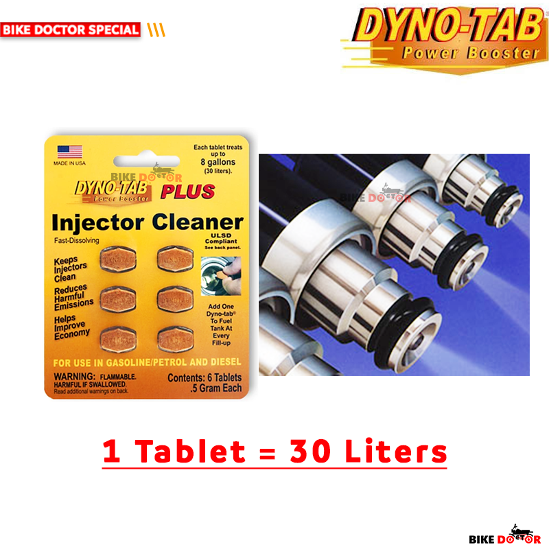 Dyno Tab Power Boosterr Plus Fuel Injector Cleaner 6 PCs Tablet Fast Dissolving Full Active Ingredients  & NO solvents. 
