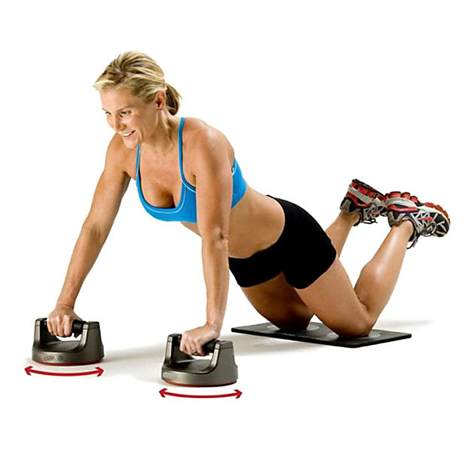 2Pcs Push Up Bars Round Antiskid Durable 360 Degree Rotation Press-up Stand for Exercise. 