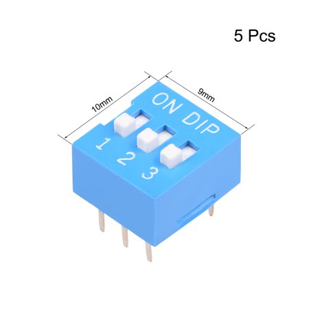 3Pcs- DIP 3 Position DIP Switches 3 Position 2.54mm Pitch Horizontal DIP Switch Three Positions Piano Type Dial DIP Slide Switch For Electronics Circuit PCB. 