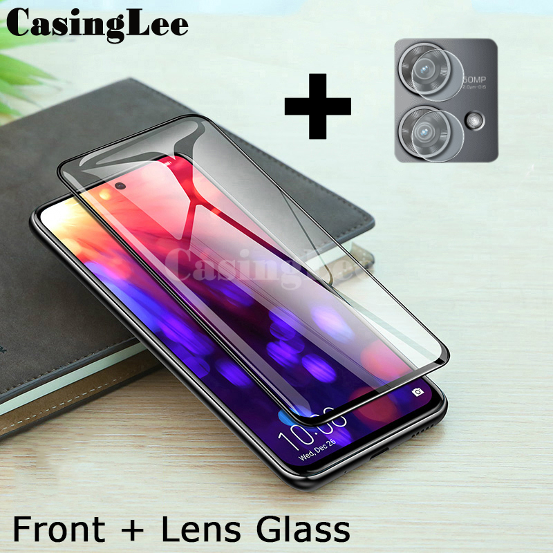 (2 Pieces) Moto Edge 40 NEO Screen Protector Tempered Glass Camera Lens Protector Glass