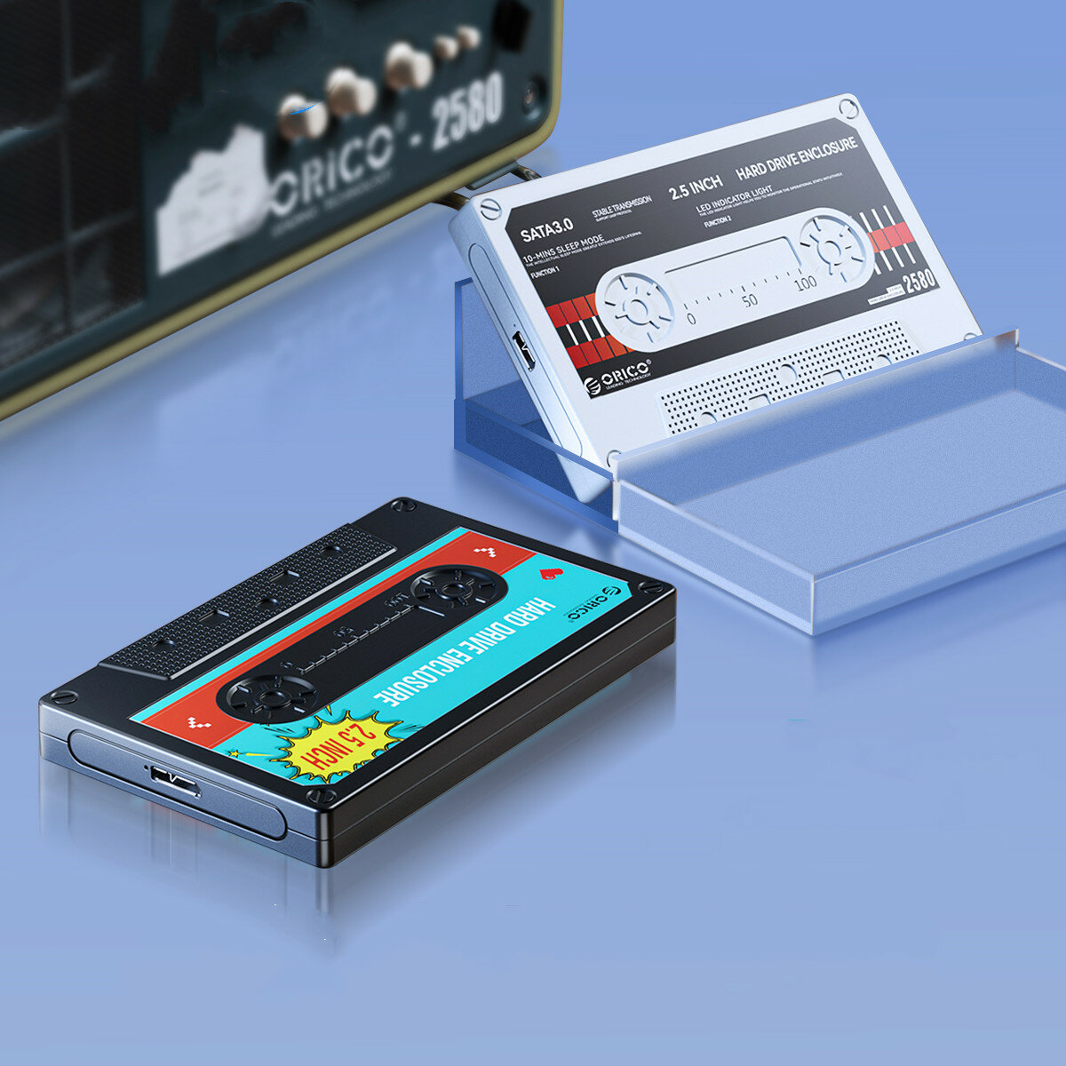 ORICO 2.5'' HDD Enclosure ATA to USB3.0 External Hard Drive Case 5Gbps / 6Gbps Type-C HDD Case With DIY ticker. 