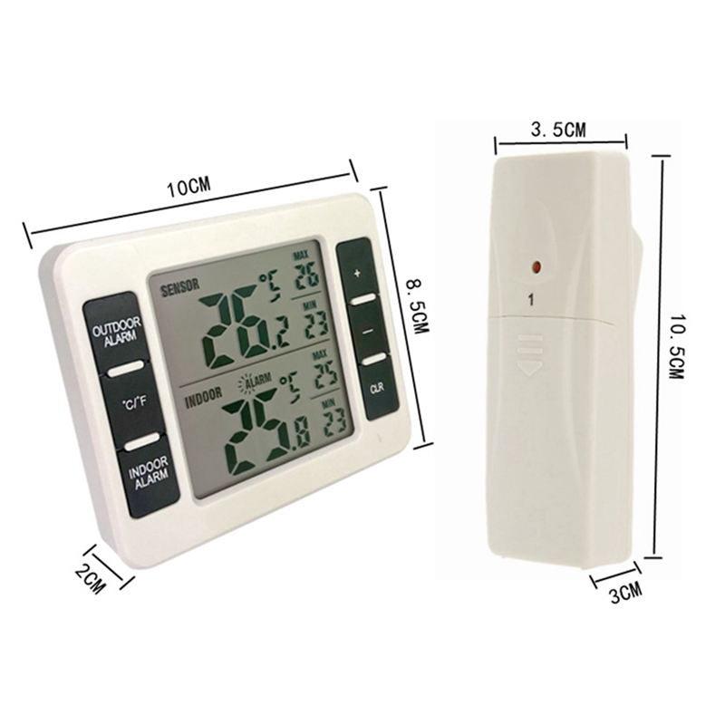 Wireless Refrigerator Thermometer Digital Freezer Thermometer Temperature Monitor with 2 Sensors for Indoor Outdoor Easy to Use. 