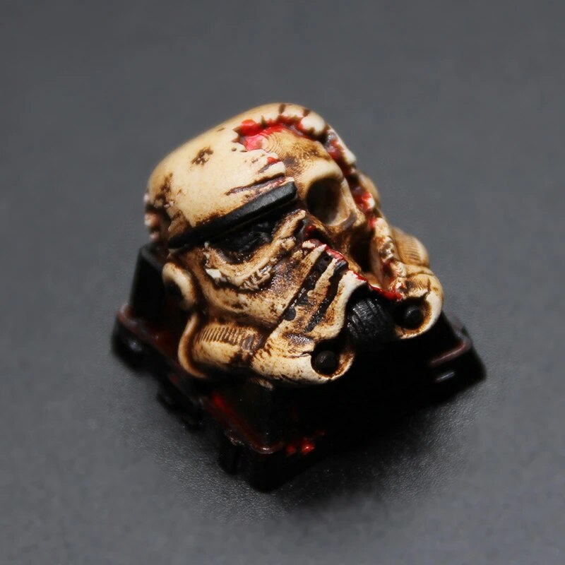 ECHOME Battle-damaged Skull Keycap Resin Artisan Anime Keyboard Cap Custom Cartoon KeyCap for Mechanical Keyboard Accessories. 