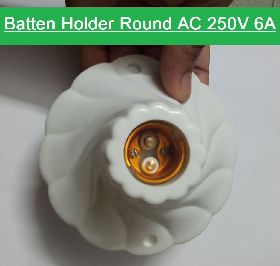 Electric Batten Holder 3 Side Color AC 250V 6A Brass Contact  2 In 1 Holder B-22 Pin Type With E27 Patch Type LED Light Holder Decorative LED Batten Holder. 