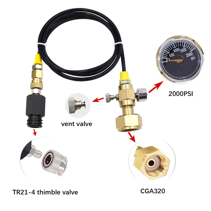 Upgraded CGA320 Co2 Tank Adapter Connects Directly to the Soda Machine, Adapter for TR21-4 Soda Water Machine Easy Install Easy to Use. 