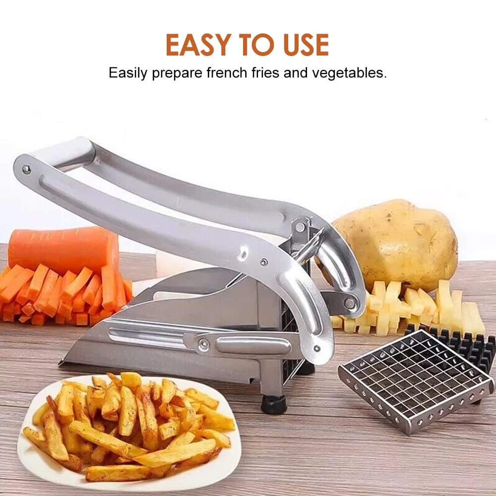 Commercial Stainless Steel 2-Blade French Fry Cutter Machine, Potato Chipper, Fries Slicer, Multi-Function Home Potato Chopper for Vegetable, Fruit. 