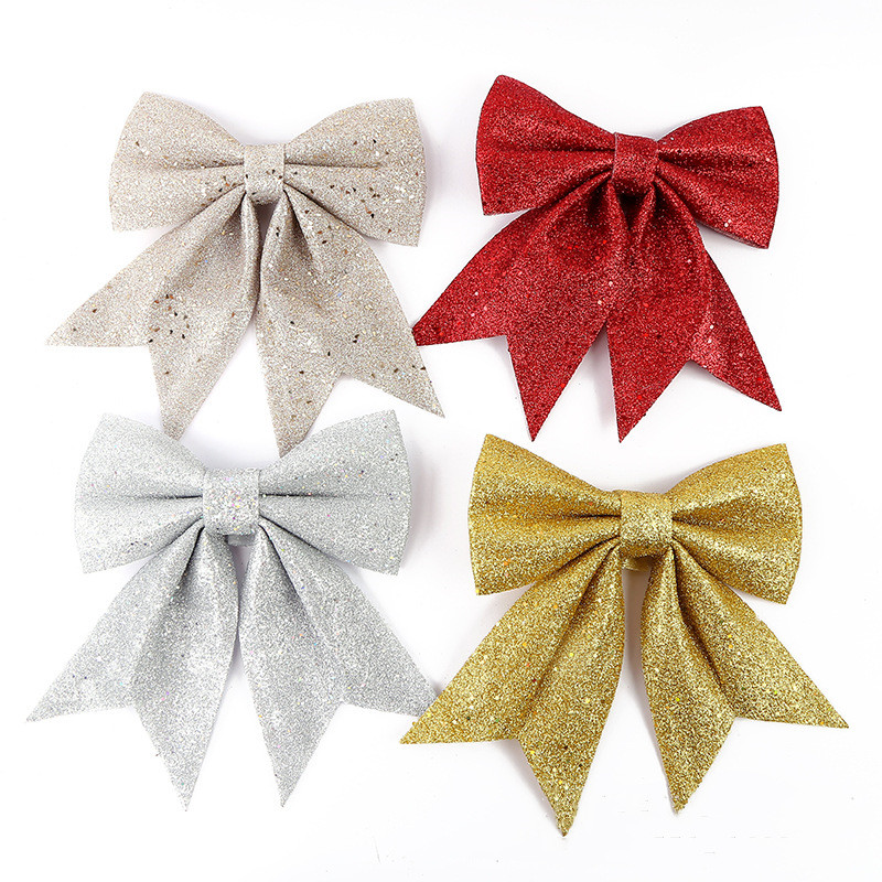 Pine Christmas Ribbon Cone Decoration For Handmade Red Sparkling. 