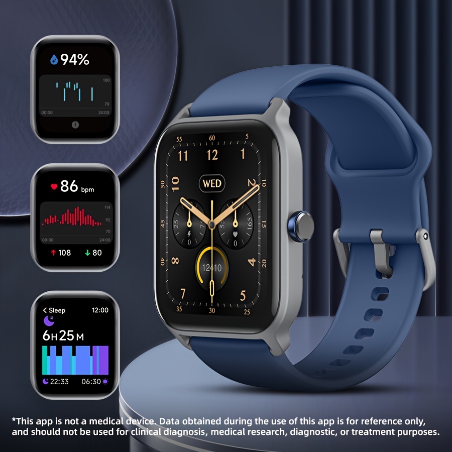 "IDW13 Smart Watch with Alexa - Waterproof Sports Tracker, 1.8"" Display, Health Monitoring, for iPhone & Android, Silicone Strap". 