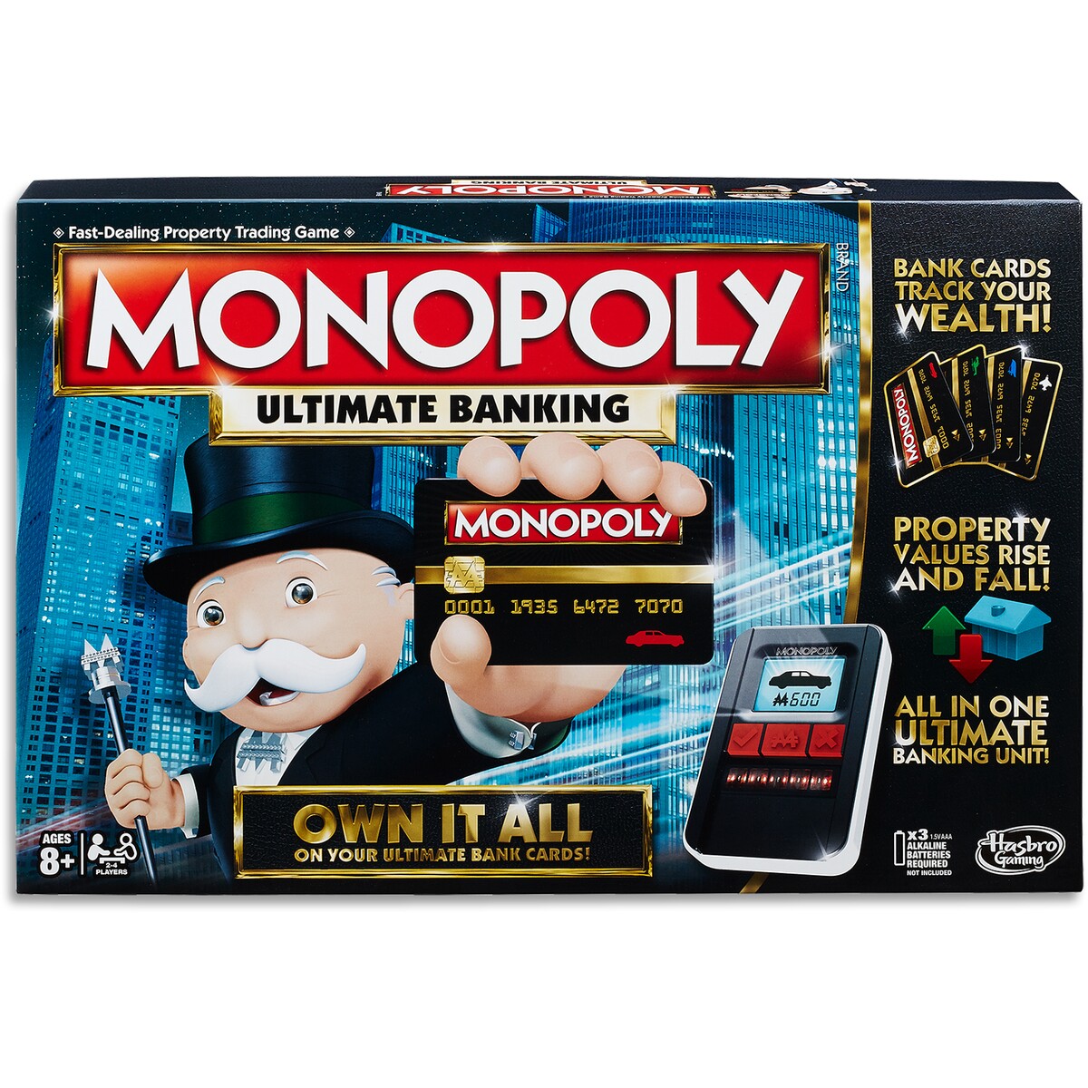 Hasbro Gaming New Monopoly Ultimate Banking Multiplayer Board Game Electronic Credit Card. 