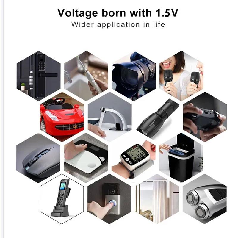 AA AAA Battery 1.5V AAA AA Rechargeable battery NiZn Battery Stable performance camera toys light batteries Type-C fast charging. 