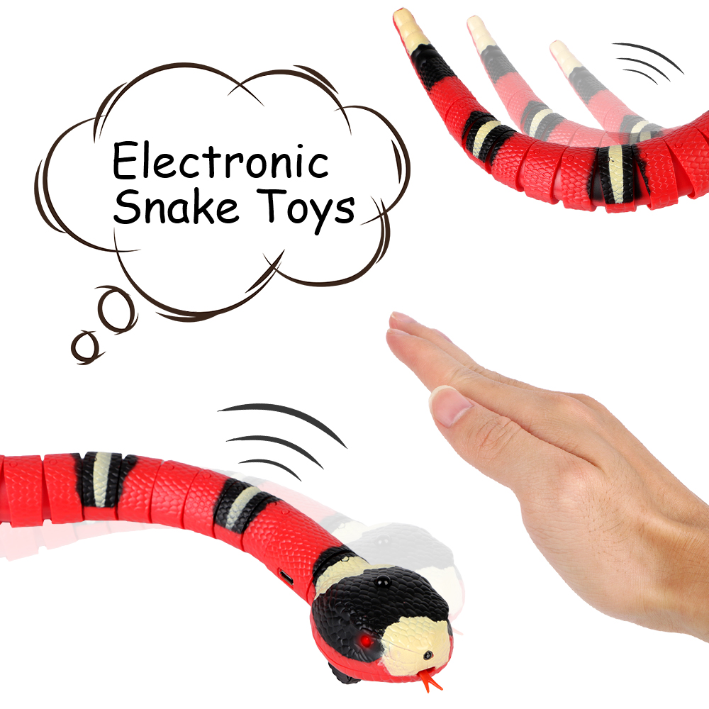 Smart Sensing Interactive Kitten Toy for Dogs Pet Cat Toys Teasering Play Automatic Electronic Snake USB Rechargeable. 