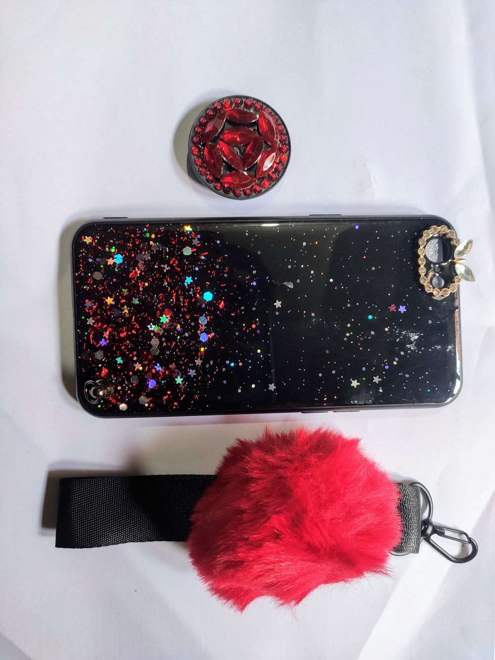 Samsung Galaxy J5 Ladies cover + Pop Up Socket + Pom Pom for Samsung J5 Back Cover case. 