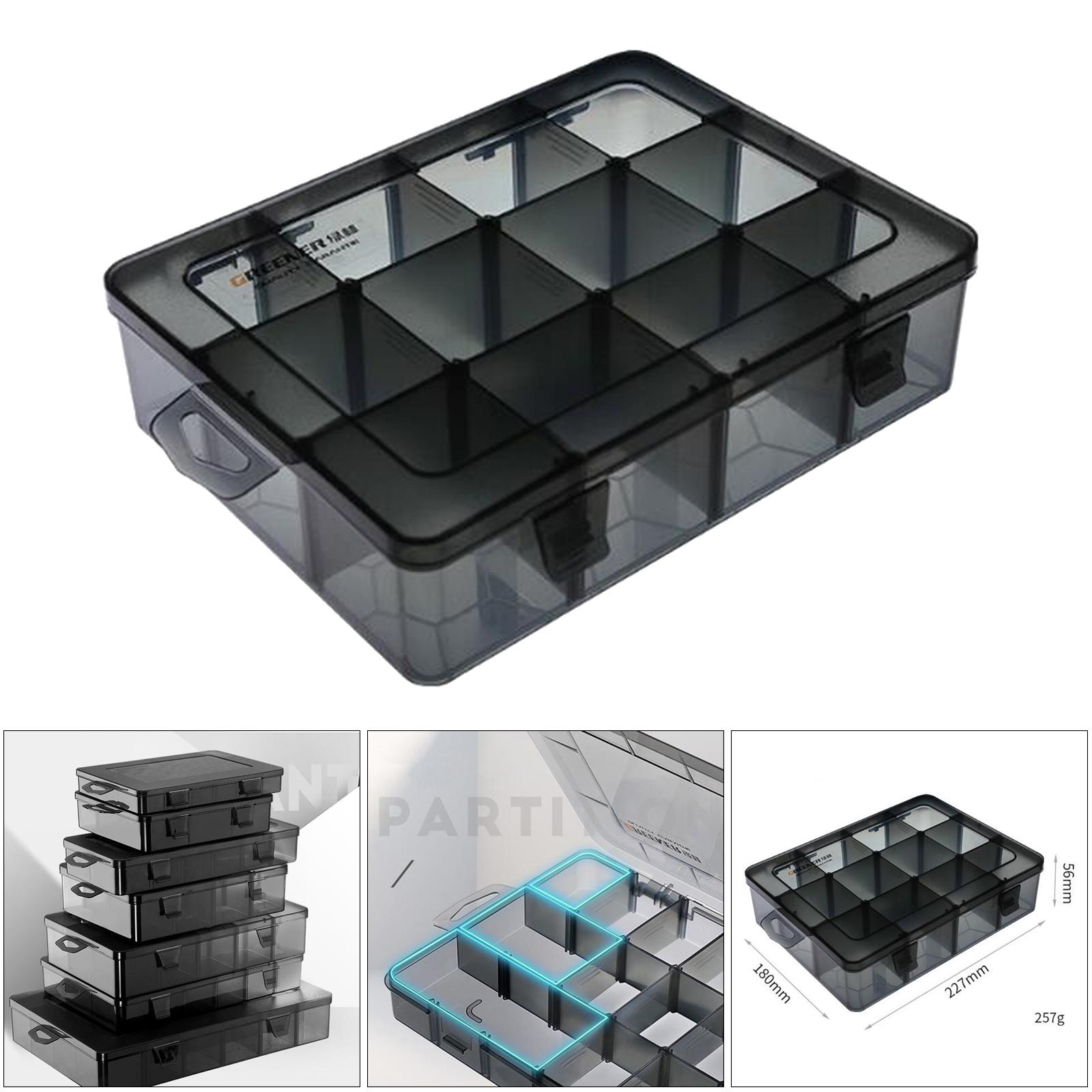 Box Organizer Container Multi-grids Hardware Box Storage for Screws Nuts and Bolts. 
