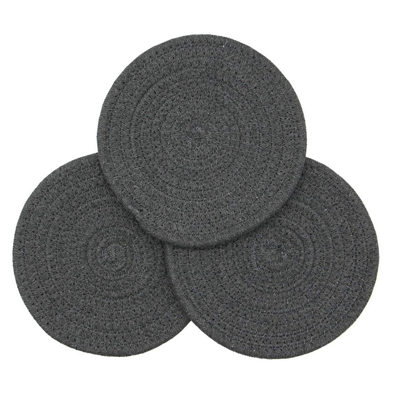 Kitchen Heat Insulation Pad Set Cotton Thread Braided Hot Pot Bracket Set Heat Pad Heat Pad Round Fashion Coaster 18cm Diameter Dark Gray Buy Online At Best Prices In Bangladesh Daraz Com Bd