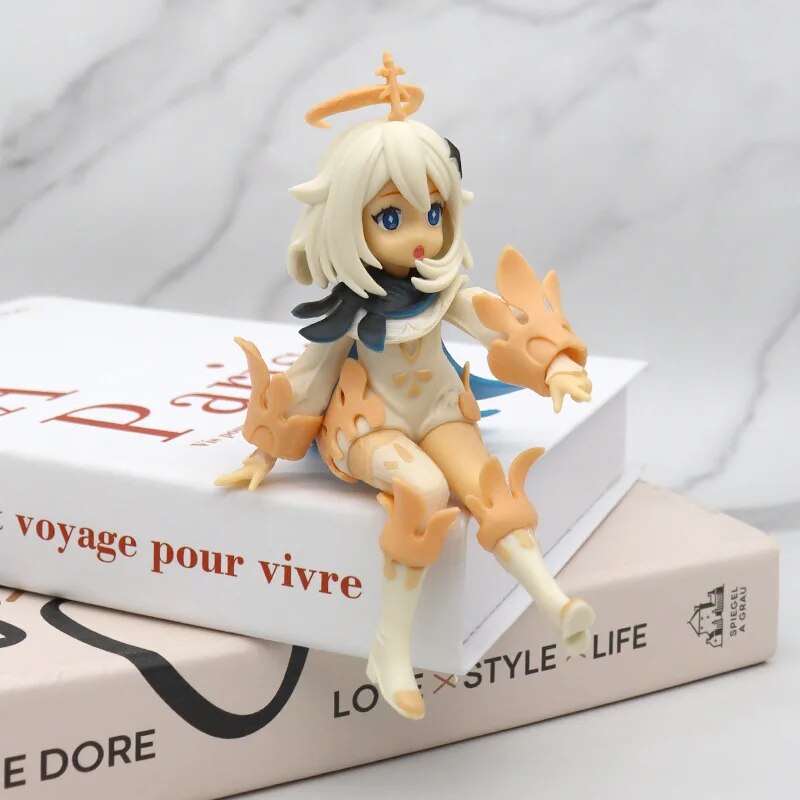 6-16cm Anime Genshin Impact Action Figure PVC Toy Paimon Figure Sitting Position Collectible Model Doll. 