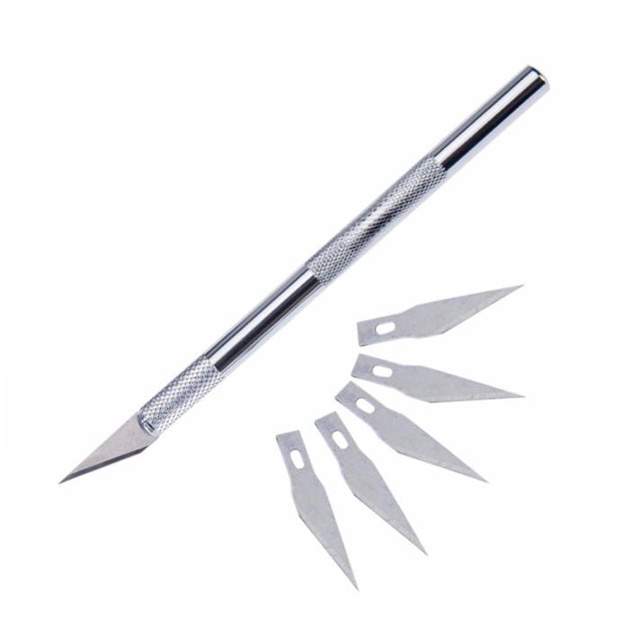 Multi-purpose Precision Art Knife With 5 Interchangeable Sharp Blades. 