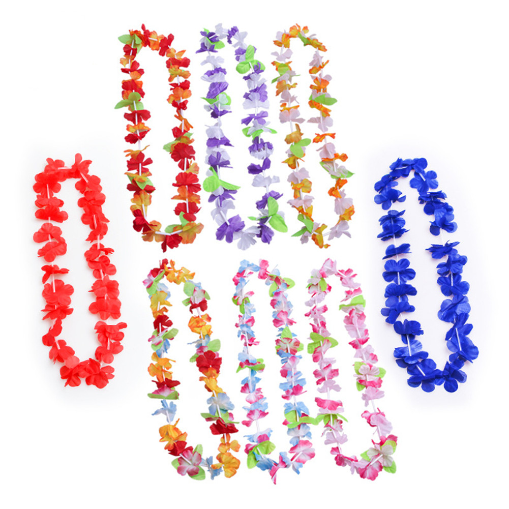 50pcs Hawaiian Garland Multi-color Multi-functional Hawaiian Party Decoration For Graduations Beach Parties. 