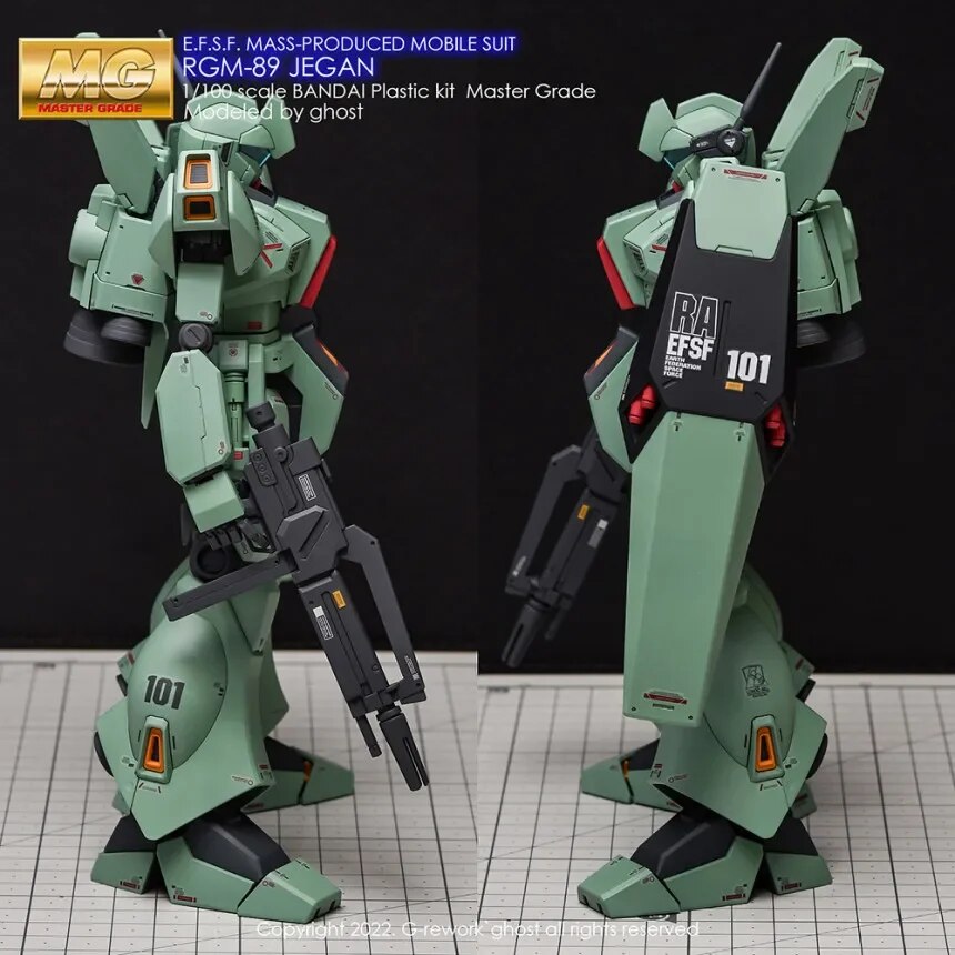 Model Decal for 1/100 MG RGM-89 JEGAN 097 Model Kits Ghost Custom Fluorescent HD Water Stickers for Assembly Model Hobby DIY. 