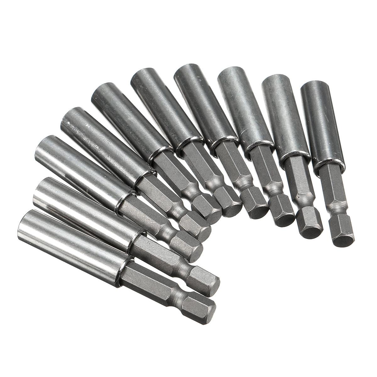 10Pcs 1/4'' Hex Shank Magnetic Extension Socket Drill Bit Holder Power Tools -. 