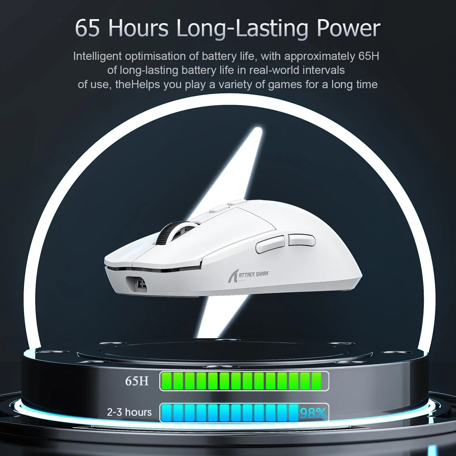 Attack Shark X6 PAW3395 Bluetooth Mouse,Tri-Mode Connection,RGB Touch Magnetic Charging Base,Macro Gaming Mouse. 