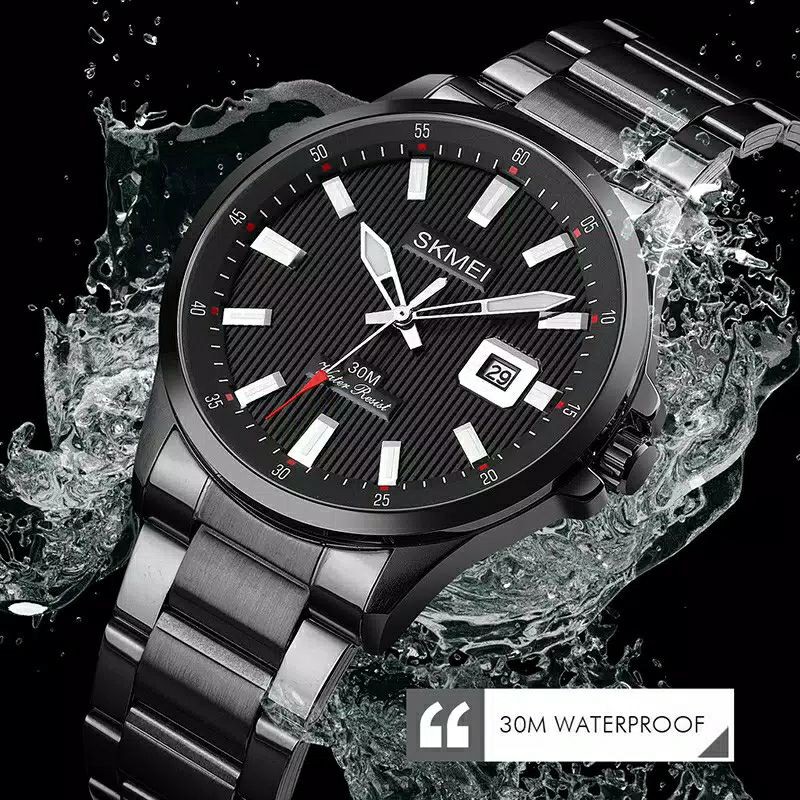 SKMEI 1654 Luxury Quartz Luminous Dial Date Waterproof Watch FOR Men