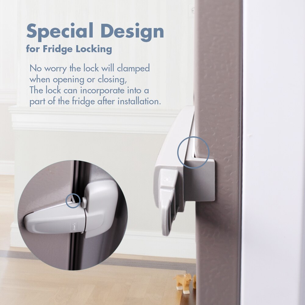 【happy one】EUDEMON Single Door Fridge ty Lock for Mini Refrigerators Door Baby Protection From Children Lock. 