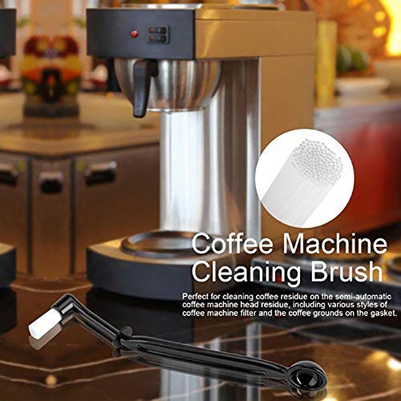 Coffee Machine Cleaning Brush with Spoon Tool Set for Espresso Machine Group Head,Pack of 6,Black. 