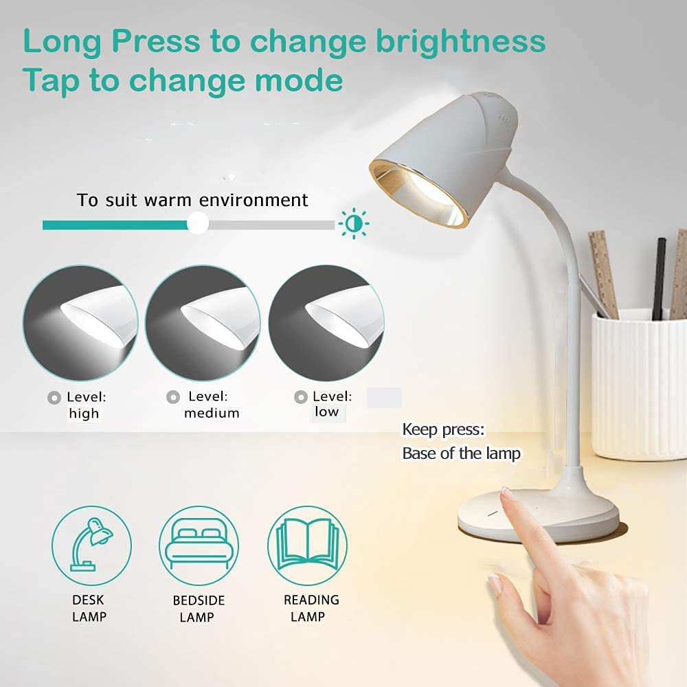 ENERGY / WEIDASI 6046 Rechargeable Desk Lamp Eye Comfort Study Lamp Touch Control LED 2400mAh Lithium Battery - table Lamp. 